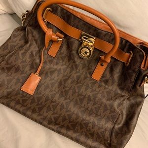 Michael Kors Leather Satchel with Locket